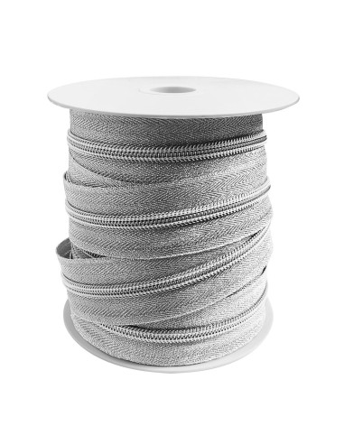 Nylon sluiting 5 mm lurex - Zilver