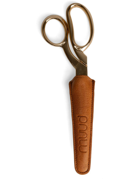 Leren beschermhoes voor naaischaren Muud Etui - Whisky