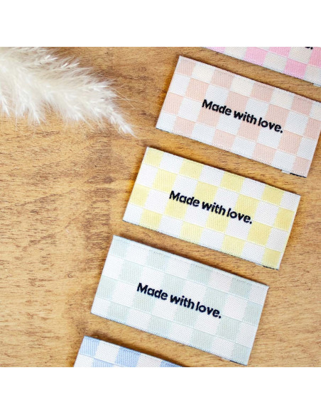 Set van 5 labels om op te naaien - Made with love