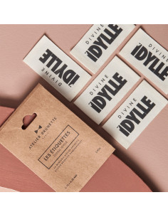 Set van 5 geweven labels om op te naaien - Divine idylle