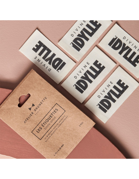 Set van 5 geweven labels om op te naaien - Divine idylle