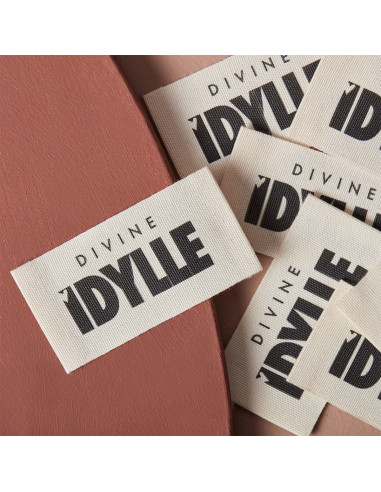 Set van 5 geweven labels om op te naaien - Divine idylle
