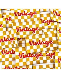 Set van 5 vintage geweven labels om op te naaien