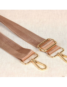 Tasriem met karabijnhaken - Donkerbeige
