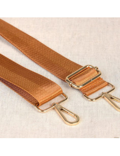 Tasriem met karabijnhaken - Caramel