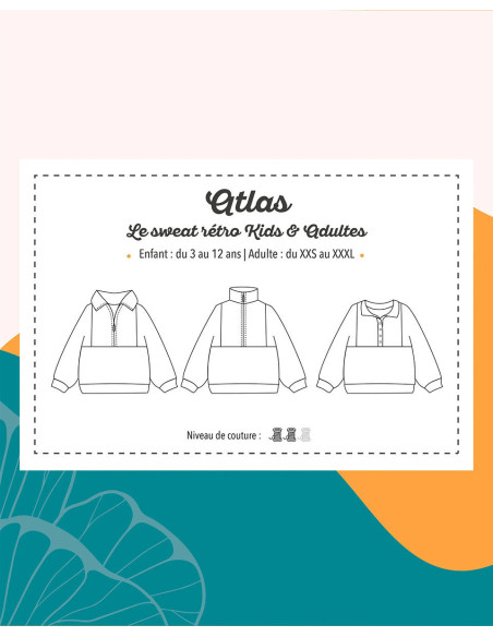 Retro sweater patroon Atlas voor kinderen & volwassenen - Marmaï Patterns