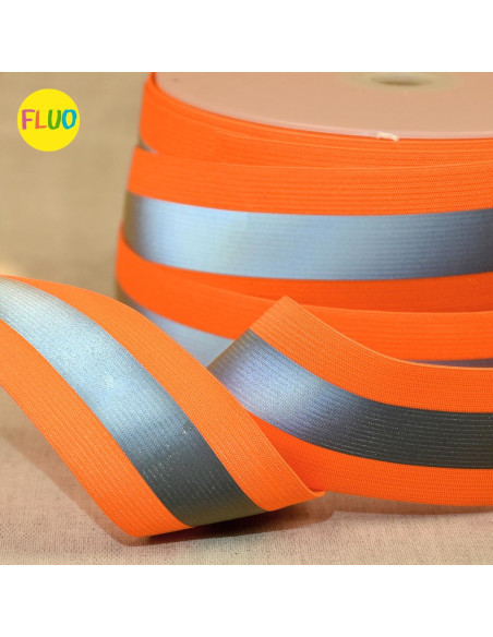 Reflecterend elastiek - Fluoriserend oranje