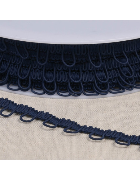 Elastische galon met knoopsgat - Marineblauw