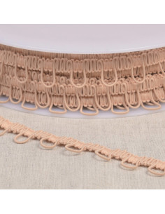 Elastische knoopsgatenband - Huidkleurig