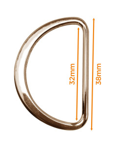 Half ronde platte gelaste ring 32 mm - Licht goud 2