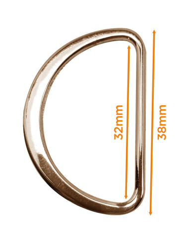 Half ronde platte gelaste ring 32 mm - Licht goud