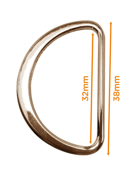 Half ronde platte gelaste ring 32 mm - Licht goud