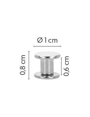 8 sets Chicago-schroeven 10 mm x 6 mm - Zilver