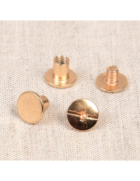8 sets Chicago-schroeven 10 mm x 6 mm - Goud