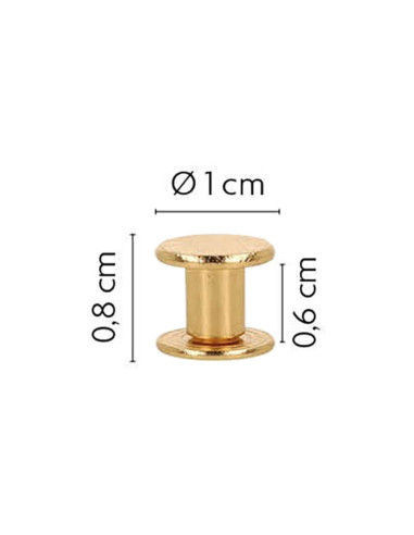 8 sets Chicago-schroeven 10 mm x 6 mm - Goud