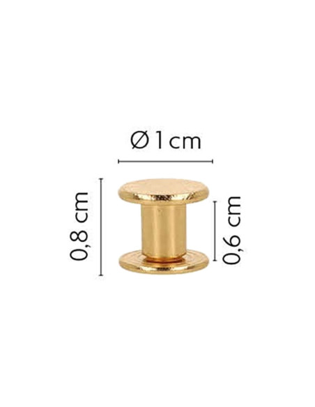 8 sets Chicago-schroeven 10 mm x 6 mm - Goud