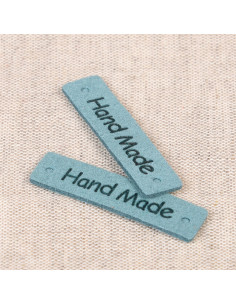 Set van 6 nep-etiketten - Hand Made blauw