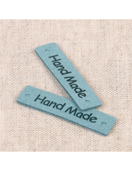 Set van 6 nep-etiketten - Hand Made blauw