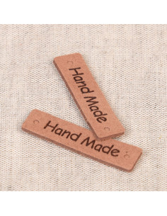 Set van 6 nep-etiketten - Hand Made bruin