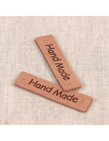 Set van 6 nep-etiketten - Hand Made bruin
