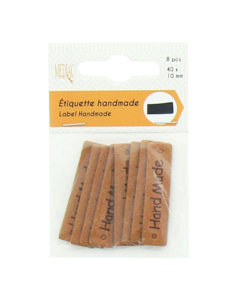 Set van 6 nep-etiketten - Hand Made bruin