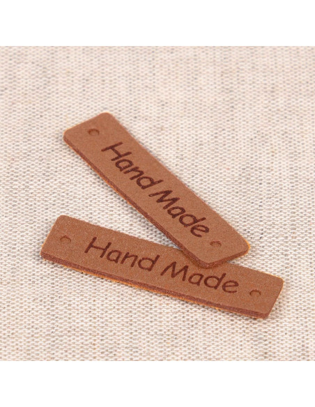 Set van 6 nep-etiketten - Hand Made beige