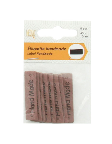 Set van 6 nep-etiketten - Hand Made beige