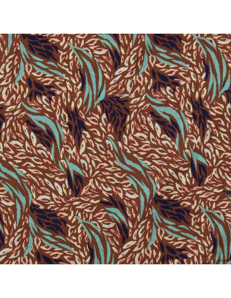 Fantasie viscose stof - Kallis bruin en blauw