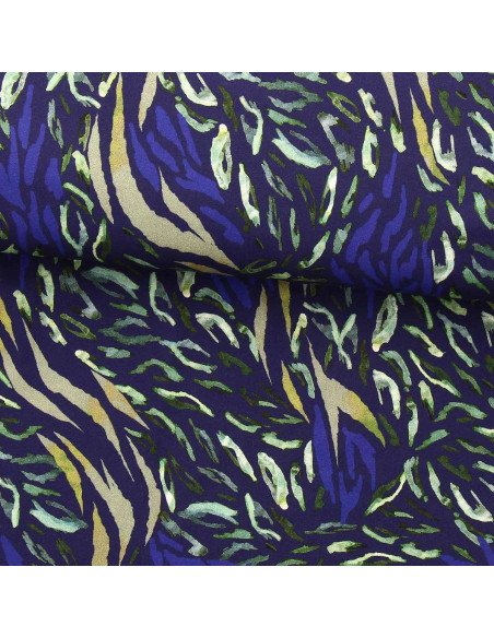 Fantasie viscose stof - Zaiba blauw en groen