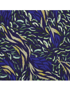 Fantasie viscose stof - Zaiba blauw en groen 2
