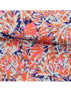 Fantasie viscose stof - Fizia blauw en roze