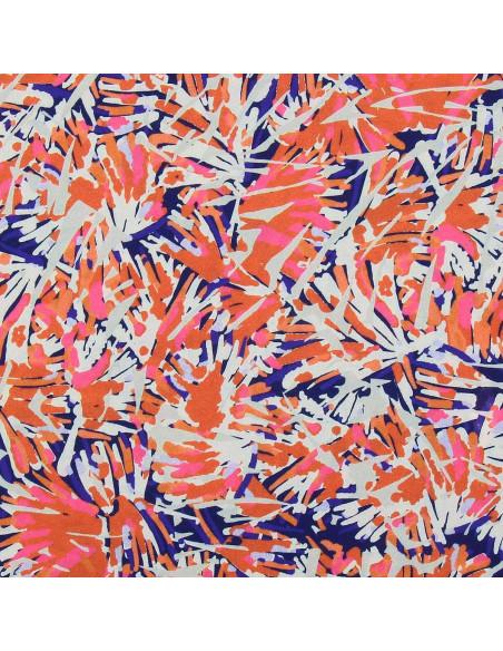 Fantasie viscose stof - Fizia blauw en roze