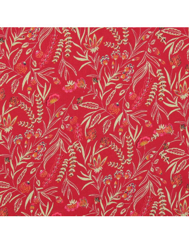 Fantasie viscose stof - Rama rood en oranje