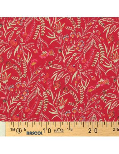 Fantasie viscose stof - Rama rood en oranje