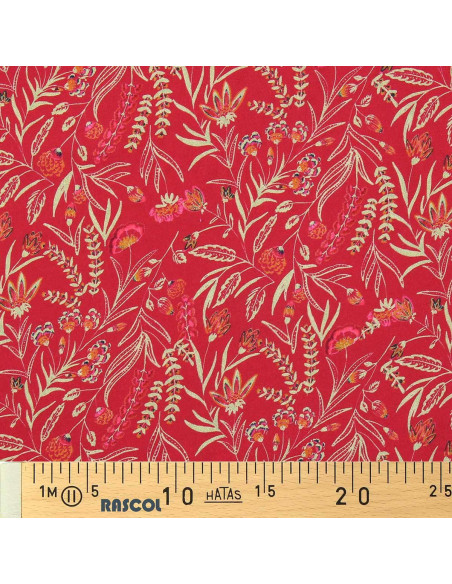 Fantasie viscose stof - Rama rood en oranje