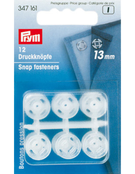 Transparante plastic drukknopen 13 mm