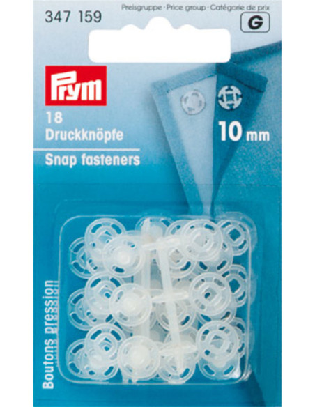 Transparante plastic drukknopen 10 mm