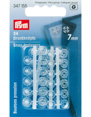 Transparante plastic drukknopen 7 mm