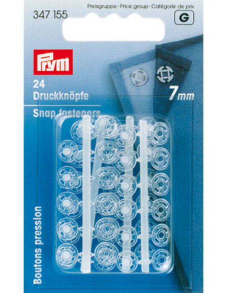 Transparante plastic drukknopen 7 mm