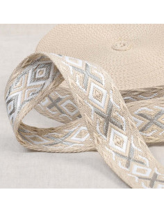 Etnische riem - Beige en zilver