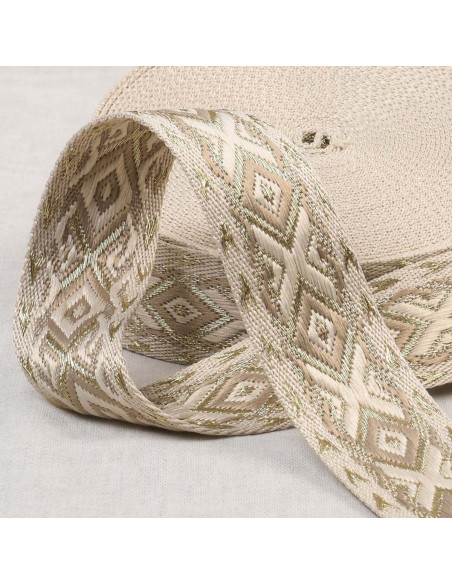 Etnische riem - Beige en goud