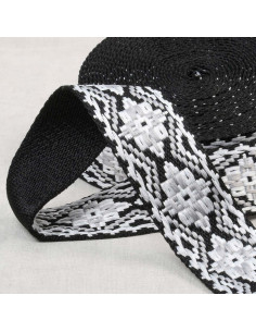 Etnische riem - Zwart en wit