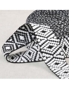 Etnische riem - Zwart-witte ruit