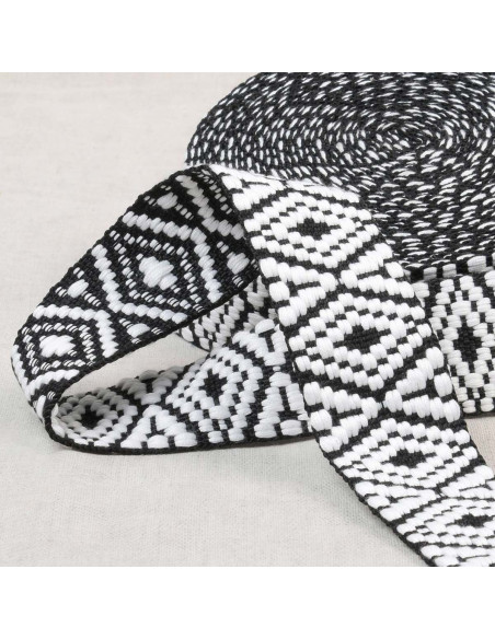 Etnische riem - Zwart-witte ruit