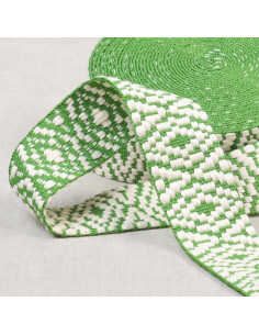 Etnische riem - Witte en groene ruit
