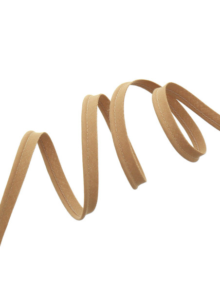 Paspelband volledig textiel 10 mm - Beige