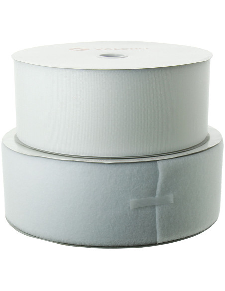 VELCRO® merk witte kleefstof 100 mm breed rol van 25 meter