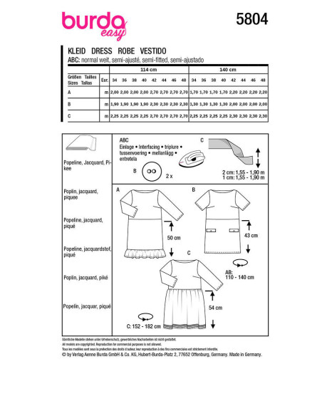 Jurkpatroon - Burda 5804
