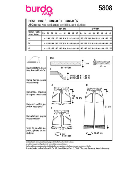 Broekpatroon - Burda 5808