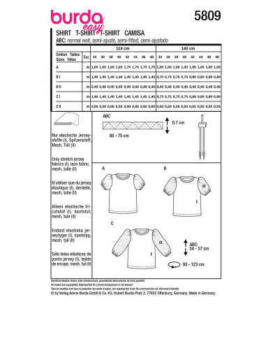 T-shirt patroon - Burda 5809